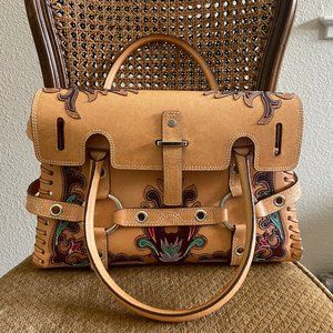 Gorgeous Luella Designer Leather Handbag with Unique Florentine Styling